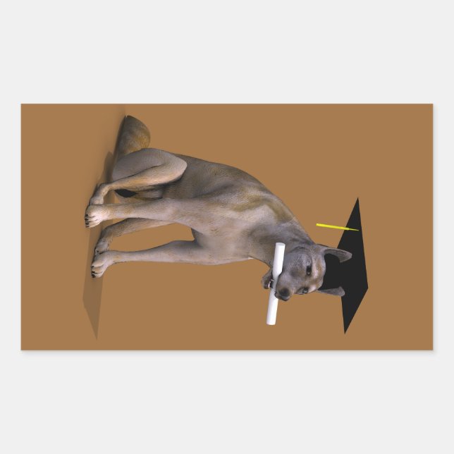 Pegatina Rectangular Graduate Coyote (Anverso)
