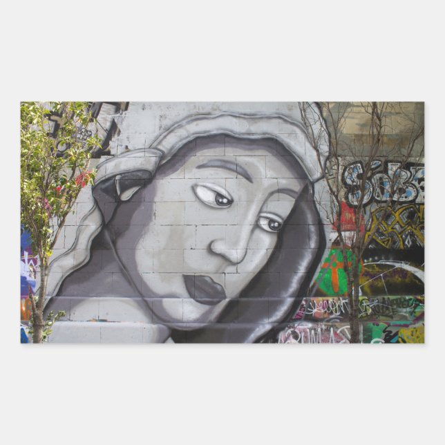 Pegatina Rectangular Graffiti Maria (Anverso)