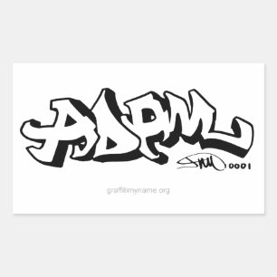 Pegatina Rectangular Graffiti My Name Stickers