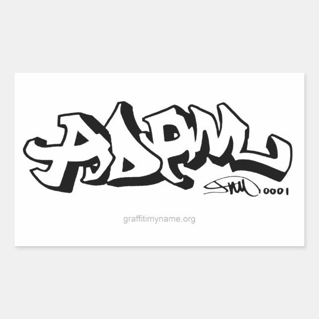 Pegatina Rectangular Graffiti My Name Stickers (Anverso)