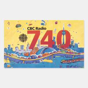 Pegatina Rectangular Gráfica de promoción de la CBC Radio 740 - 1980
