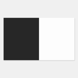 Pegatina Rectangular Gráfica media y media blanca y negra