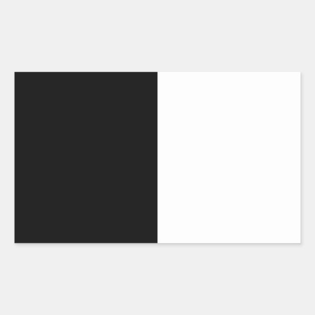 Pegatina Rectangular Gráfica media y media blanca y negra (Anverso)