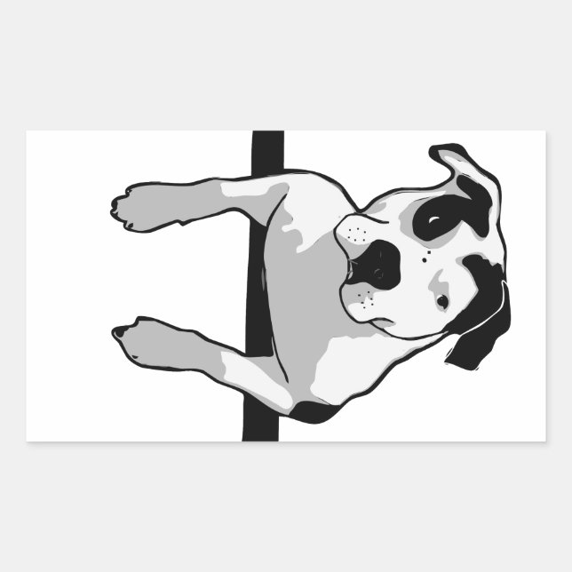 Pegatina Rectangular Gráfica T-Bone de Pit Bull (Anverso)