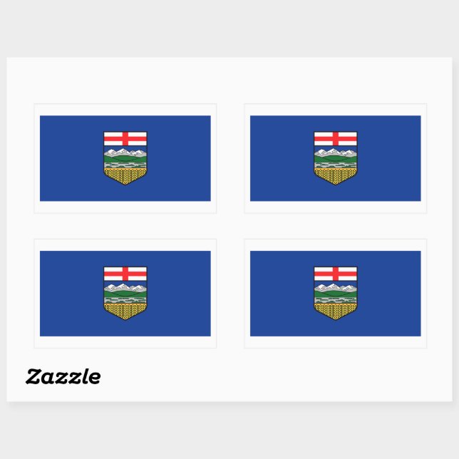 Pegatina Rectangular Gráfico de Banderas de Alberta (Hoja)
