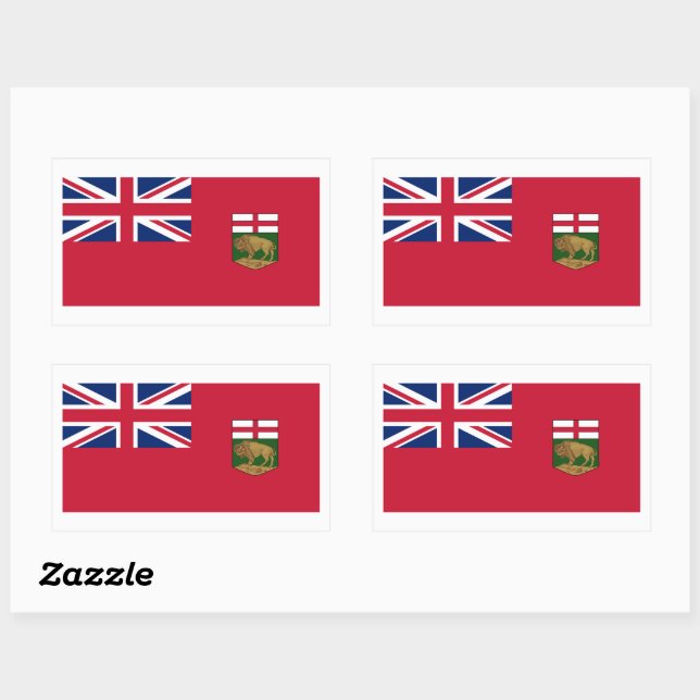 Pegatina Rectangular Gráfico de Banderas de Manitoba (Hoja)