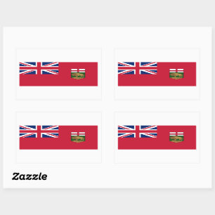 Pegatina Rectangular Gráfico de Banderas de Manitoba