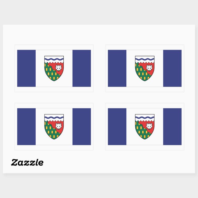 Pegatina Rectangular Gráfico de Banderas de Territorios del Noroeste (Hoja)