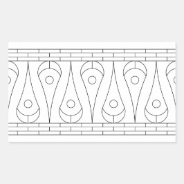 Pegatina Rectangular Gráfico de borde negro vintage.