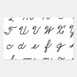 Pegatina Rectangular gráfico de escritura a mano cursiva