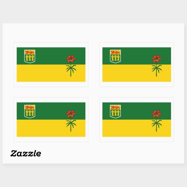 Pegatina Rectangular Gráfico de marcas Saskatchewan (Hoja)