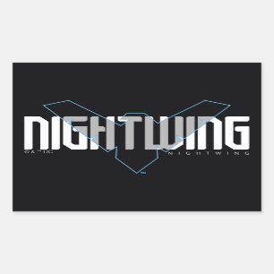 Pegatina Rectangular Gráfico de nombre de alta tecnología de Nightwing