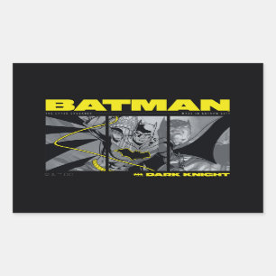 Pegatina Rectangular Gráfico de tres paneles del cómic de Batman