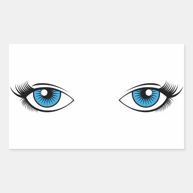 Pegatina Rectangular Gráfico Personalizado de ojos azul para mujeres (Anverso)