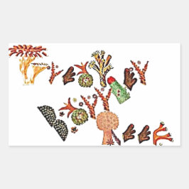 Pegatina Rectangular Gran Barrera de Coral,