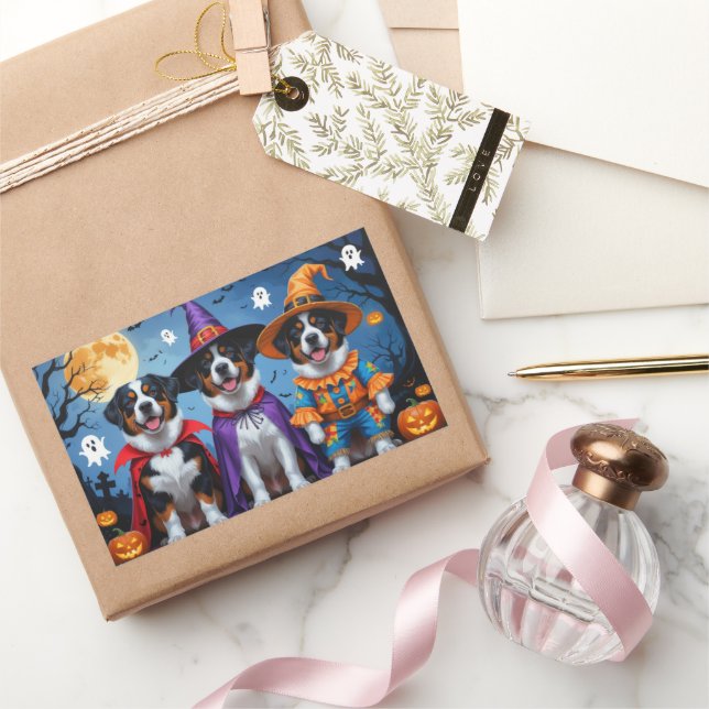 Pegatina Rectangular Gran calabaza de perro de la montaña suiza Funny H (Regalar)