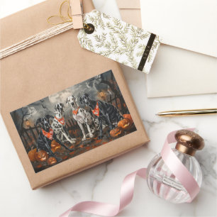Pegatina Rectangular Gran Dane Halloween Spooky
