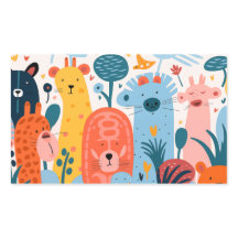 Gran grupo de monstruos coloridos