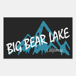 Pegatina Rectangular Gran Lago Bear Montañas de California