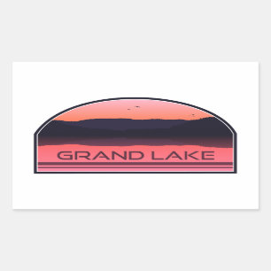 Pegatina Rectangular Gran Lago Colorado Red Sunrise
