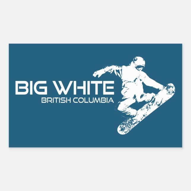 Pegatina Rectangular Gran Snowboard de Columbia Británica (Anverso)
