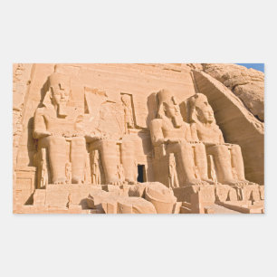 Pegatina Rectangular Gran templo de Abu Simbel - Ramses II - Egipto