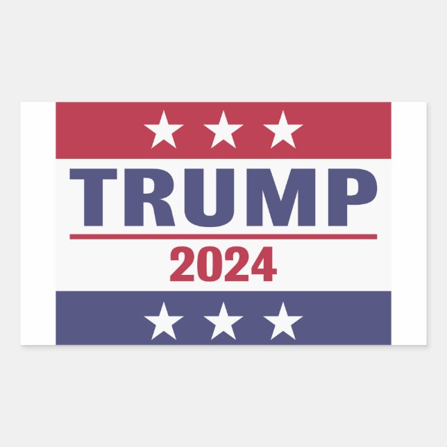 Pegatina Rectangular Gran Trump 2024 (Anverso)