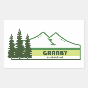 Pegatina Rectangular Granby Provincial Park Green Stripes