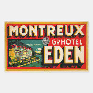 Pegatina Rectangular Grand Hotel Eden (Montreux Francia)