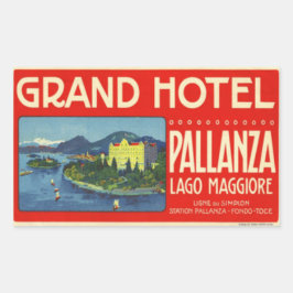 Pegatina Rectangular Grand Hotel Pllanza Lago Maggiore
