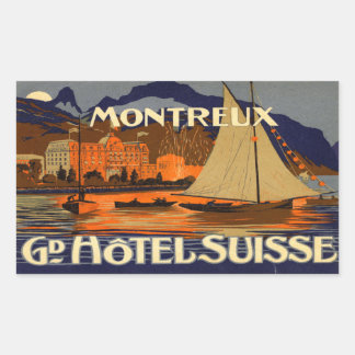 Pegatina Rectangular Grand Hotel Suisse Montreux
