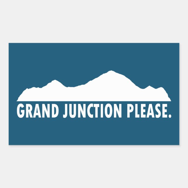 Pegatina Rectangular Grand Junction Colorado Please (Anverso)