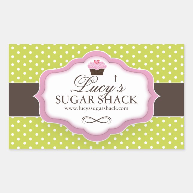 Pegatina Rectangular Grandes Pegatinas de empaquetado de panaderías (Anverso)