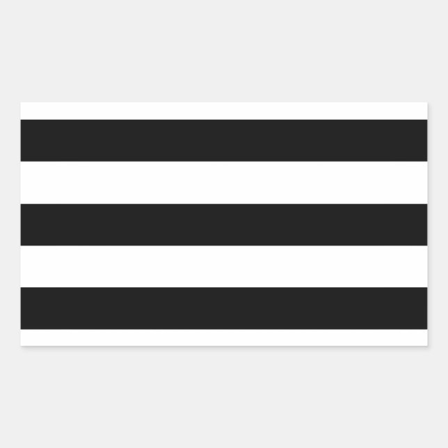 Pegatina Rectangular grandes rayas negras (Anverso)