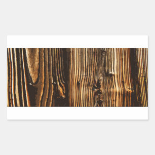 Pegatina Rectangular Grano de madera oscura rico