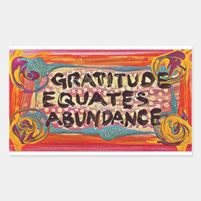 Pegatina Rectangular Gratitud de LuckyPen (Anverso)