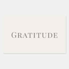 Pegatina Rectangular Gratitude – Minimal Typography Design