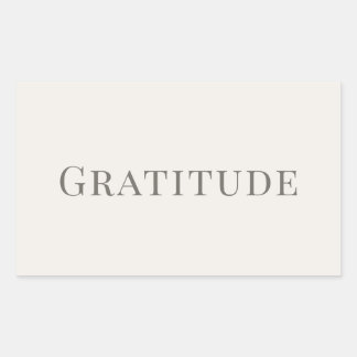 Pegatina Rectangular Gratitude – Minimal Typography Design