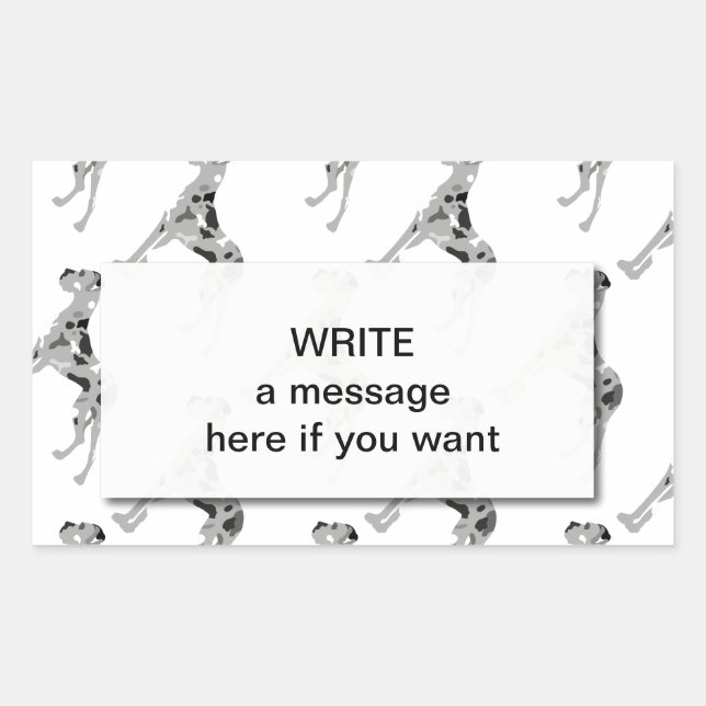 Pegatina Rectangular Grautiger Doggensilhouette (Anverso)