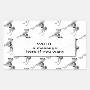 Pegatina Rectangular Grautiger Doggensilhouette