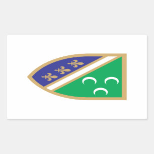 Pegatina Rectangular Grb Sandžaka, escudo de armas de Sandžak
