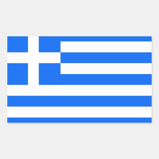 Pegatina Rectangular Grecia: Bandera de Grecia (Anverso)