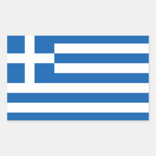 Pegatina Rectangular Grecia - Bandera Nacional Griega