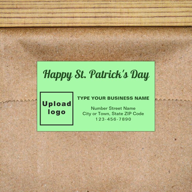 Pegatina Rectangular Green Light Saint Patrick Business (Business brand with Saint Patrick greeting on light green rectangle sticker)