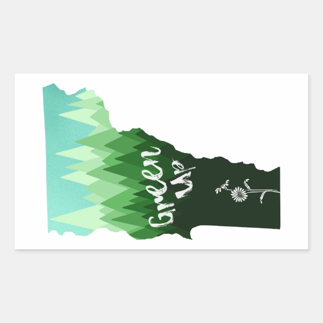 Pegatina Rectangular Green Up Vermont (Anverso)