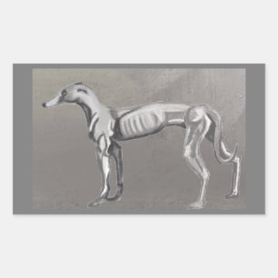 Pegatina Rectangular Greyhound