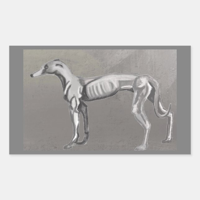 Pegatina Rectangular Greyhound (Anverso)