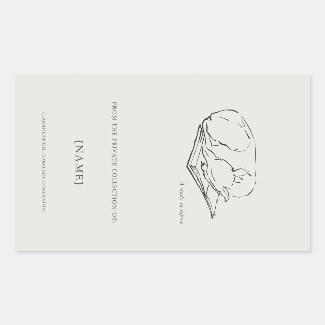 Pegatina Rectangular Greyhound- Ex libris bookplate Sticker (Anverso)