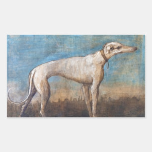 Pegatina Rectangular Greyhound Giovanni Domenico Tiepolo dolti