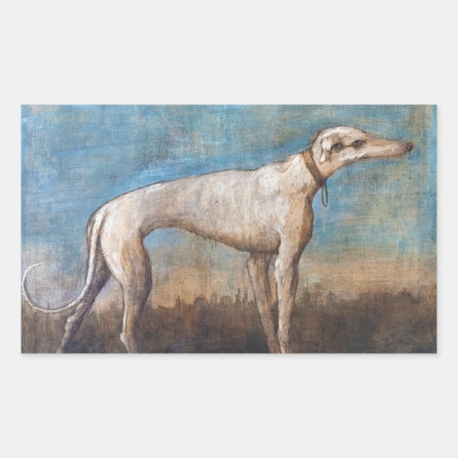 Pegatina Rectangular Greyhound Giovanni Domenico Tiepolo dolti (Anverso)